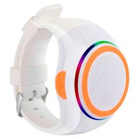 GROOVX Waterproof Bluetooth Speaker Watch Band | Wireless Wearable Portable Speaker with MP3 Player for Running, Hiking, Climbing | LED Flashing Light (White)