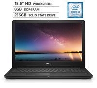 Dell Inspiron 15 3000 Series 15.6" HD LED-Backlit Widescreen Laptop, Intel Core i3-7130U 2.70GHz Dual-Core Processor, 8GB DDR4 RAM, 256GB Solid State Drive, HDMI, Wi-Fi, Bluetooth, Windows 10, Black