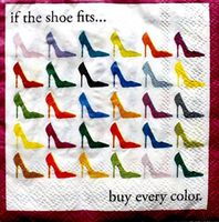 DESIGNER BEVERAGE NAPKINS / 30 PC COUNT (5"  x  5", Shoe Fits)