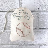 Its a Boy Baseball Favor Bag Sports Muslin Bag Baby Shower Gift Bag Thank You Baby Boy Blue Red