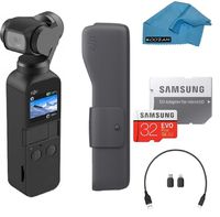 DJI Osmo Pocket Handheld 3 Axis Gimbal Stabilizer with Integrated Camera, Attachable to Smartphone, Android (USB-C), iPhone with Must Have Accessories