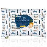 KeaBabies Toddler Pillow with Pillowcase - 13X18 Soft Organic Cotton Baby Pillows for Sleeping - Machine Washable - Toddlers, Kids, Infant - Perfect for Travel, Toddler Cot, Bed Set (Vroom)