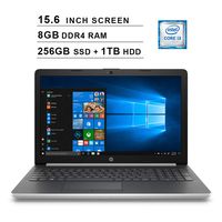 2020 Newest HP Pavilion 15 15.6 Inch HD Laptop (8th Gen Intel Core i3-8130U up to 3.4GHz, 8GB DDR4 RAM, 256GB SSD (Boot) + 1TB HDD, Intel UHD Graphics 620, WiFi, Bluetooth, DVD, Windows 10 Home)