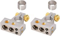 InstallGear 2/4/8/10 Gauge AWG Positive & Negative Battery Terminal Clamp and Shims (Pair)