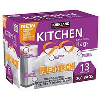 Kirkland Signature Expect More Flex-Tech 13 Gallon Kitchen Trash Bags, 200-count