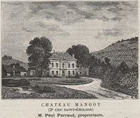 Saint-ÉTIENNE-DE-Lisse. Chateau Mangot (2e Cru Saint-Émilion). Small - 1908 - Old Print - Antique Print - Vintage Print - Printed Prints of Gironde