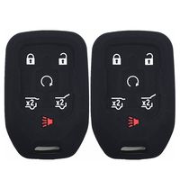 Ezzy Auto A Pair Black Silicone Key Fob Case Key Covers Key Jacket Skin Protector fit for 2015 2016 Chevrolet Suburban GMC Yukon