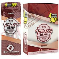 Twisted Hemp Wraps Sweet 4 Leaf per Pack Full Box 15 Packs