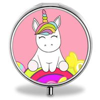 Custom Pill Case/Organizer - Wanchang Round Compact 3 Metal Portable Weekly Pill Container for Compartments to Hold Vitamins, Cod Liver Oil, Supplements and Medication,Travelling and Daily Needs