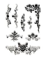 Forever in Time Clear Cling Rubber Stamp Rose Flower Vines Swag Corner