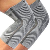 Vital Salveo-Compression Recovery Knee Sleeves/Braces S-Support, Ideal for Sports and Daily Wear, Pain Relief, Protects Joint-Light Grey (1Pair)-Small