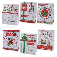 12 Christmas Gift Bags Large Bulk Assortment with Handles and Tags for Wrapping Holiday Gifts