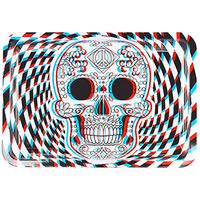 Novelty Inc. Metal Tobacco Rolling Tray, Roll-Your-Own Cigarettes - Skull