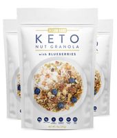 Low Karb - Keto Blueberry Nut Granola Healthy Breakfast Cereal - Low Carb Snacks & Food - 3g Net Carbs - Almonds, Pecans, Coconut and more (11 oz) (3 Count)