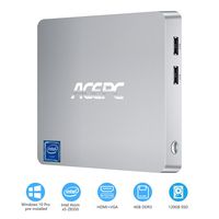 Mini PC, ACEPC T11 Intel Atom Z8350 Windows 10 Pro Mini Computer 4GB DDR/32GB eMMC/120GB 2.5-Inch SATA III Internal SSD,Support 4K HD,HDMI+VGA Output,2.4G/5G WiFi,Bluetooth,1000Mbps Ethernet