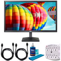 LG 24" FHD IPS LED 1920x1080 AMD FreeSync Monitor (23.8" Diag.) 24MK430H-B w/Accessories Bundle 6-Outlet Surge Adapter w/Night Light, 2X 6ft HDMI Cable and Universal Screen Cleaner (Large Bottle)