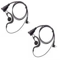 Arama 2 Pack Radio Earpieces G Shape Soft Ear Hook Earpiece Headset with Push to Talk and Microphone for Motorola Talkabout Dual Pin 2 Way Radio (A101M01)