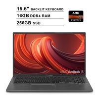 2019 ASUS VivoBook 15 15.6 Inch FHD 1080P Laptop (AMD Ryzen 3 3200U up to 3.5GHz, 16GB DDR4 RAM, 256GB SSD, AMD Radeon Vega 3, Backlit Keyboard, FP Reader, WiFi, Bluetooth, HDMI, Windows 10) (Grey)
