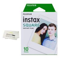 Fujifilm Instax Square Instant Film - 10 Exposures - for use with The Fujifilm instax Square Instant Camera + Quality Photo Microfiber Cloth