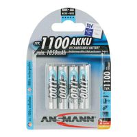 5035232 - Rechargeable Battery, 1.2 V, Nickel Metal Hydride, 1.1 Ah, AAA, Raised Positive and Flat Negative (Pack of 2) -5035232