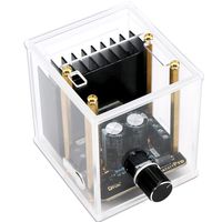 Stereo Amp Module, DROK Dual Channel 30W+30W Audio Amplifier Board TDA7377 DC 12V Class AB 2.0 Digital Auto Power Amplifier with Case for Car Speaker System DIY