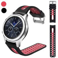 Nigaee 20mm Watch Band Soft Silicone Replacement Bands Quick Release Sport Watch Straps with Breathable Holes for Samsung Galaxy Smartwatch (42mm)/Galaxy Watch Active Bands Men Women,Black&Pink
