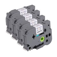 Molshine Compatible Extra Strength Adhesive Laminated Label Tape,Replacement for Brother P-Touch TZeS241 TZe-S241 TZS241 TZ-S241,Black on White,18mm x 8m(3/4 inch x 26.2 feet),4 Pack