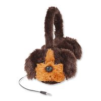 ReTrak Retractable Animalz Tangle-Free, Volume Limiting (85 dB) Over Ear Headphones for Kids, Brown Dog (ETAUDFDOG)