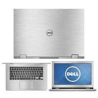 Silver Brushed Aluminum Skin decal wrap skin case for Dell Inspiron 13 7000 series 2 in 1 7347 13.3" laptop