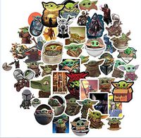 BonneChance 50 Pack Large Baby Yoda Stickers Mandalorian Star Wars Sticker for Water Bottles Laptop Car Refrigerator Luggage Water Cup Computer Mobile Phone Locker Skateboard Luggage Baby Yoda Decals