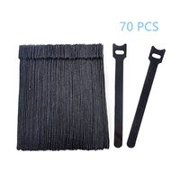 Lucyzkd Cable Management Reusable Fastening Cable Ties Organizer, 6-Inch Hook & Loop Adjustable Wire Cable Straps for Cable,Cord Management,Black，70pcs