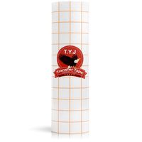 T.Y.J Transfer Tape for Vinyl, Transfer Paper Roll 12" x 16 FT Clear Dark Yellow Alignment Grid, Perfect for Cricut Cameo Silhouette Self Adhesive Oracal for Signs Crafts Stickers Decals, Medium Tack