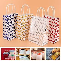 12Pcs Premium Assorted Gold Metallic Foil Gift Bags, Polka Dot Patterns, Gift Wrapping Set for Christmas, Wedding, Birthday Party,Gift Giving