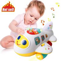 Huile Baby Toys Electronic Airplane Toys with Lights & Music ,Best Kids Early Learning Educational Toys for Toddlers Boys and Girls 1 2 3 4 5 Year Old Gifts
