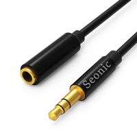 Auxiliary Stereo Audio Cable,Seonic AUX Cable,Headphone Extension Cable,3.5mm Male to Female Stereo Jack Cord for iPhone/Android/iPad/iPod/Headphone/Speaker/Tablet/PC/Mp3 Player and More (2m, Black)
