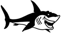 hBARSCI Smirking Shark Vinyl Decal - 5 Inches - for Cars, Trucks, Windows, Laptops, Tablets, Outdoor-Grade 2.5mil Thick Vinyl - Black