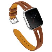 Aliturtle Replacement Accessories for Fitbit Versa Watch Bands, Newly Printed Steamline Design Leather Replacement Watchbands Straps with Stainless Buckle Compatible with Fitbit Versa for Men Women
