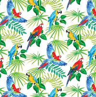 Rain Forest Macaw/Parrot Gift Wrapping Tissue Paper for Art DIY Crafts in Bulk # 239~10 Large Sheets Size 20" x 30"