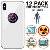 EMF Protection Anti Radiation Shield Sticker for Cell Phone/iPhone/WiFi/Laptop-All Devices, 99% EMR/EMF Protection|Negative Ion|Anti Radiation Shield|EMF Blocker Neutralizer (12 PCS)