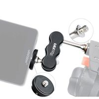 UURig R002 Dual 1/4" Mounting Adapter for Monitor Microphone LED Video Light Flashlight Magic Arm Mount Bracket with Stabilizer Double Ball Head Adjustable