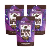 Organic Dark Chocolate Chewy Banana Bites - 3.5 Ounce (3 Count) - Delicious Barnana Coated Potassium Rich Banana Snacks - Lunch Dinner Sports Hiking Natural Snack - Whole 30, Paleo, Packaging May Vary