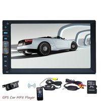 8GB Card Autoradio Bluetooth Car Stereo 7Inch Digital Touch Screen Auto Audio Mp5 Player Front USB/TF FM Aux 2 Din Radio Receiver Multimedia with Rear View Camera GPS Navigation