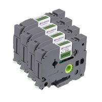 Molshine Compatible Tze Fluorescent Adhesive Tape,Replacement for Brother P-Touch TZeD11 TZe-D11 TZD11 TZ-D11 Laminated Label Tape,Black on Fluorescent Green,6mm x 5m (1/4 inch x 16.4 feet),4 Pack