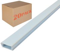 Electriduct Medium Latching Cable Raceway (500 Series) - 5 Feet - White | 20 Sticks (100 Feet Total)