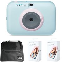 LG PC389S Pocket Photo Snap Instant Camera and Photo Printer Bundle with Camera Bag for DSLR and 2X Pocket Photo Paper