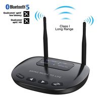 Giveet Long Range Bluetooth Latest V5.0 Transmitter Receiver Pass-Through 3 in 1, 164Ft Wireless Audio Adapter, aptX HD & Low Latency, Dual Link, Optical RCA AUX 3.5mm for TV PC Home Stereo