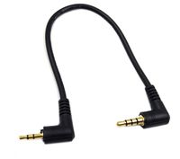 Poyiccot 90 Degree Right Angle 3.5mm 4 Pole Male to 2.5mm 3 Pole Male Headset Stereo Audio Aux Extender Stereo Jack Cable 20cm (3.5 M/ 2.5 M)