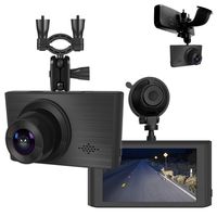 Dash Cam for Cars 1296P FHD Dash Camera Super Night Vision 3 Inch Touch Screen with Rearview Mirror Mount Suction Cup Mount Built-in G-Sensor Looping Record