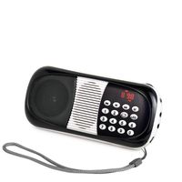 Portable FM Radio Player,Timorn Small Radio Handheld Radio Pocket MP3 Player Speaker USB Rechargeable Radio Support TF Card Suitable for Mobile Phone PC Computer with LED Display Screen(Blue)