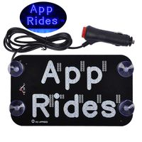 AutoEC APP RIDES LED Light Signs for Car, LED Sign Accessories Decal Sticker for Drivers, Taxi Sign Light with DC 12V Cigarette Lighter Inverter Hook on Windshield, Blue